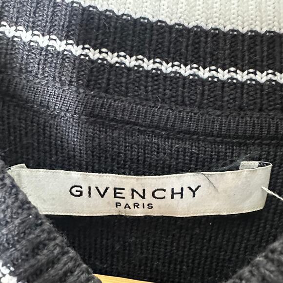 GIVENCHY Wool Knit Varsity Bomber Jacket Black White Sz L $1585 - Picture 5 of 8